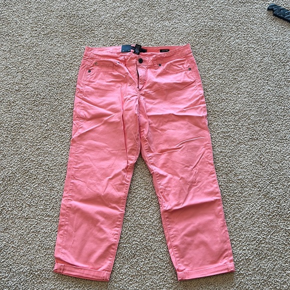 Calvin Klein Power Stretch Skinny Crop Pant Flamingo Pink Size 14 - Picture 1 of 2